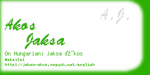 akos jaksa business card